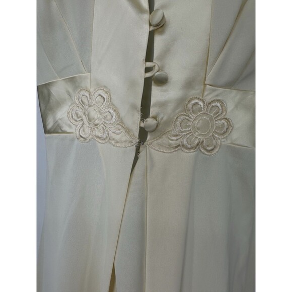 VTG 60 Artemis Nylon Chiffon Nightgown Dress Pearl Lace Bridgerton Small - Picture 2 of 10